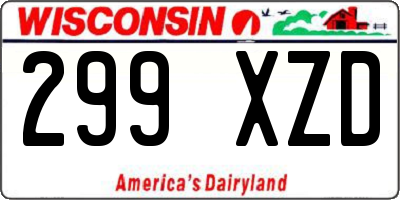 WI license plate 299XZD