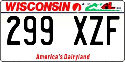 WI license plate 299XZF