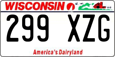WI license plate 299XZG