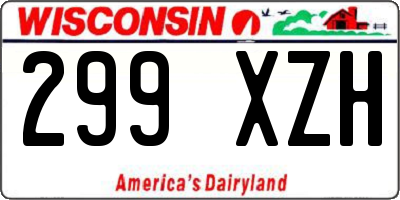 WI license plate 299XZH