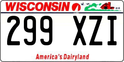 WI license plate 299XZI