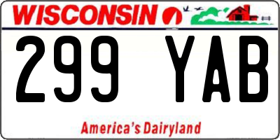 WI license plate 299YAB