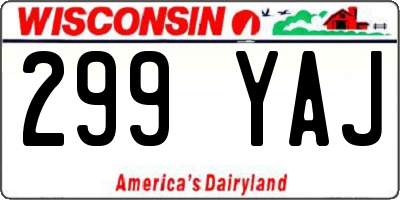 WI license plate 299YAJ