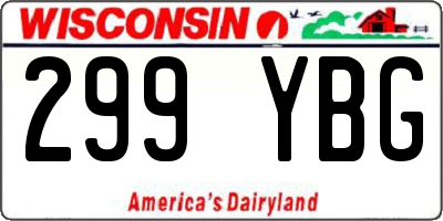WI license plate 299YBG