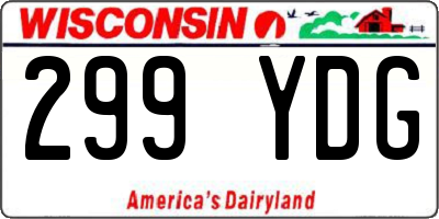 WI license plate 299YDG