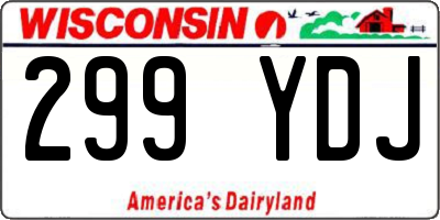 WI license plate 299YDJ