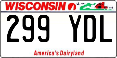 WI license plate 299YDL