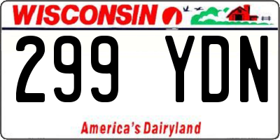 WI license plate 299YDN