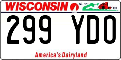 WI license plate 299YDO