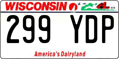 WI license plate 299YDP