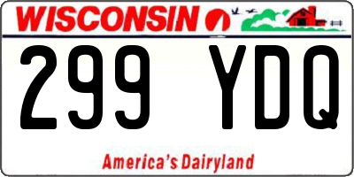 WI license plate 299YDQ