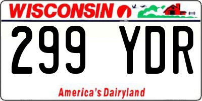 WI license plate 299YDR