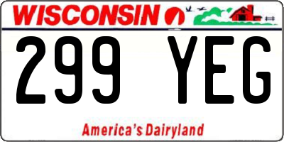 WI license plate 299YEG