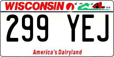 WI license plate 299YEJ