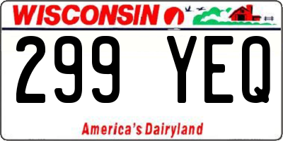 WI license plate 299YEQ