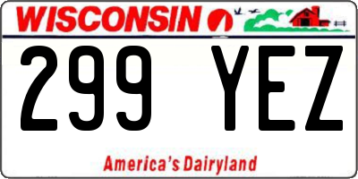 WI license plate 299YEZ