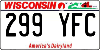 WI license plate 299YFC