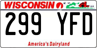 WI license plate 299YFD