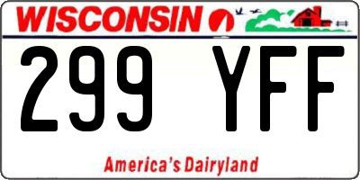 WI license plate 299YFF