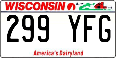 WI license plate 299YFG