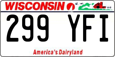 WI license plate 299YFI