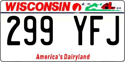 WI license plate 299YFJ