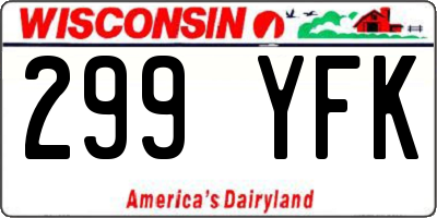 WI license plate 299YFK