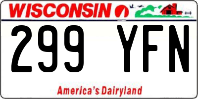 WI license plate 299YFN