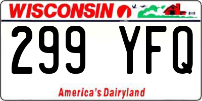WI license plate 299YFQ