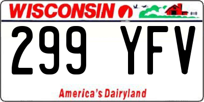 WI license plate 299YFV