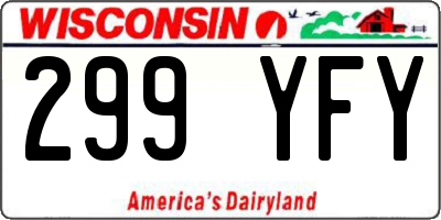 WI license plate 299YFY
