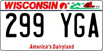 WI license plate 299YGA