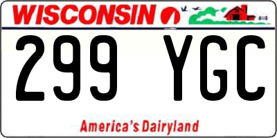 WI license plate 299YGC