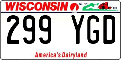 WI license plate 299YGD