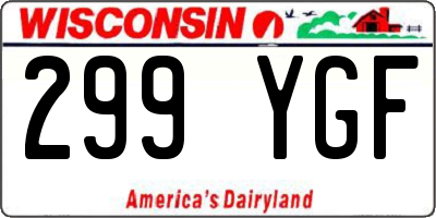 WI license plate 299YGF