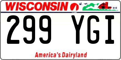 WI license plate 299YGI