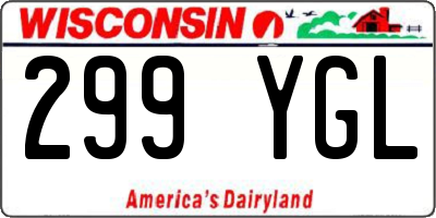 WI license plate 299YGL
