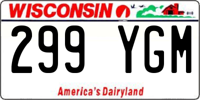 WI license plate 299YGM