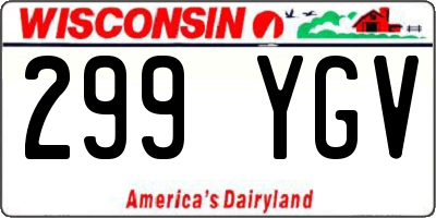 WI license plate 299YGV