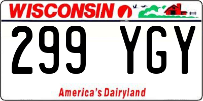 WI license plate 299YGY