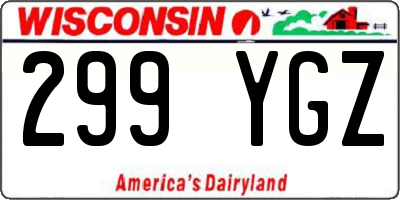 WI license plate 299YGZ