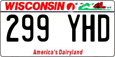 WI license plate 299YHD