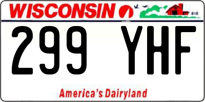 WI license plate 299YHF