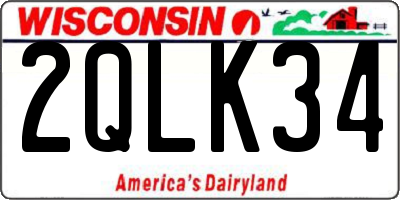 WI license plate 2QLK34