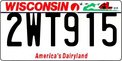 WI license plate 2WT915