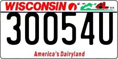 WI license plate 30054U