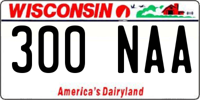 WI license plate 300NAA