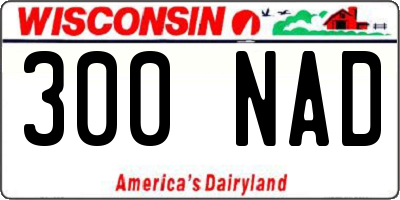 WI license plate 300NAD