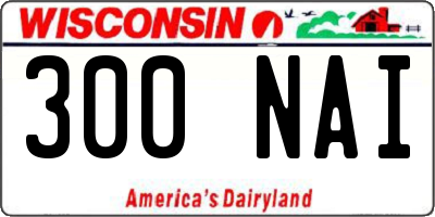 WI license plate 300NAI