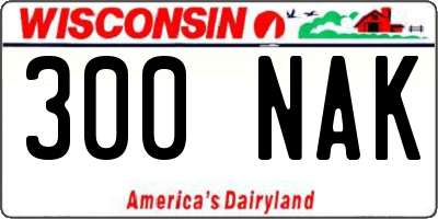 WI license plate 300NAK